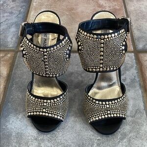 Steve Madden Haile Heeled Gold Studded Sandals 8.5
